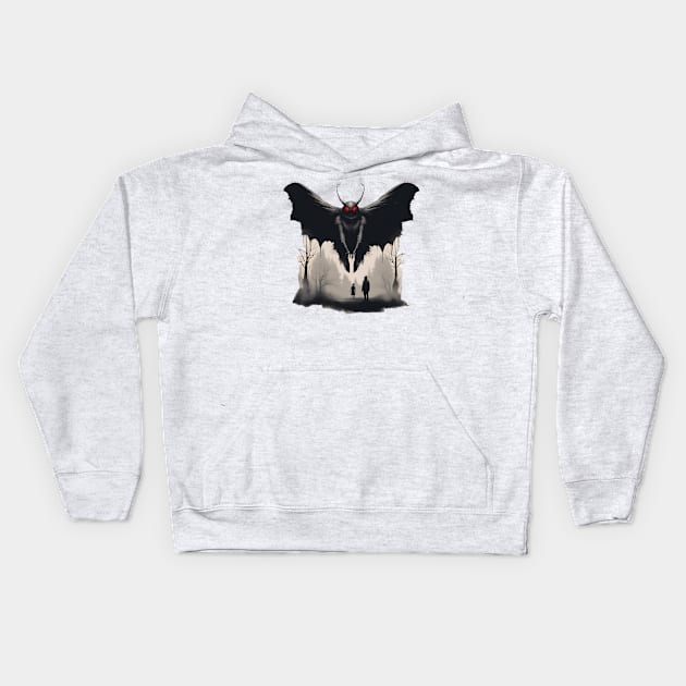 Mothman is Watching Kids Hoodie by JonHale